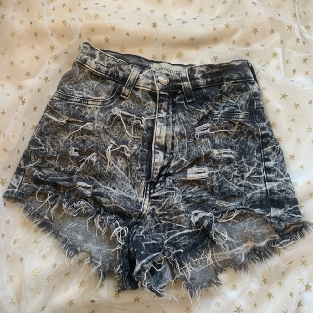 🖤 Distressed jean shorts destroyed denim high waist bundle deal acid wash S 23